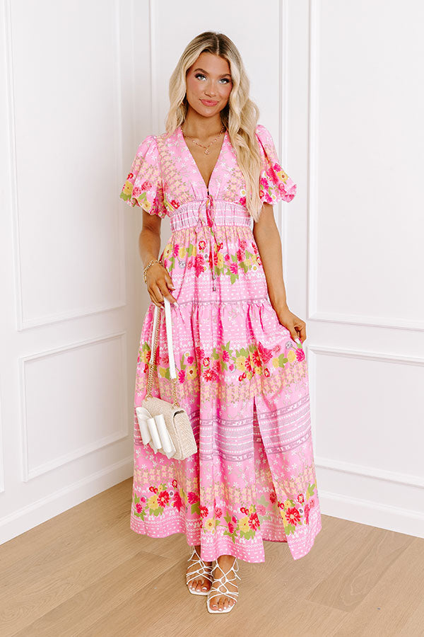 St. Tropez Stroll Floral Midi in Pink Image - 1