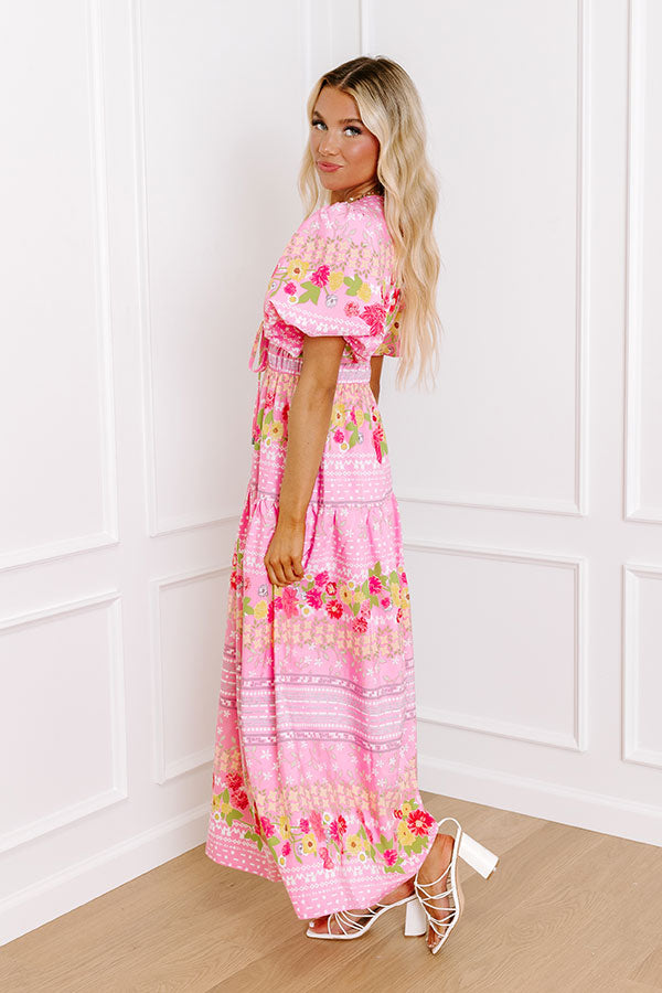 St. Tropez Stroll Floral Midi in Pink Image - 2