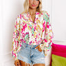 Cocktail Hour Floral Bodysuit in Hot Pink Image - 1