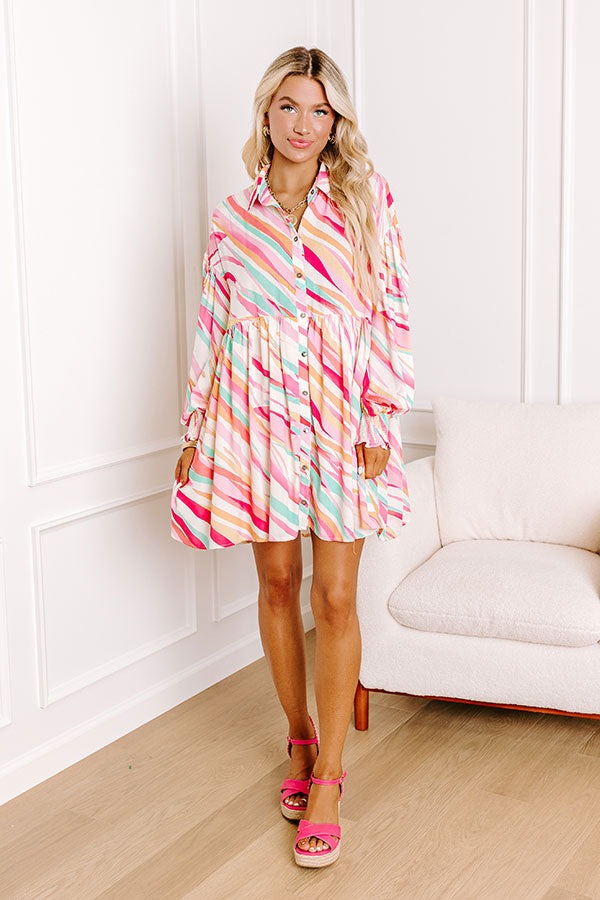 Sorbet Summer Mini Dress in Pink Image - 2
