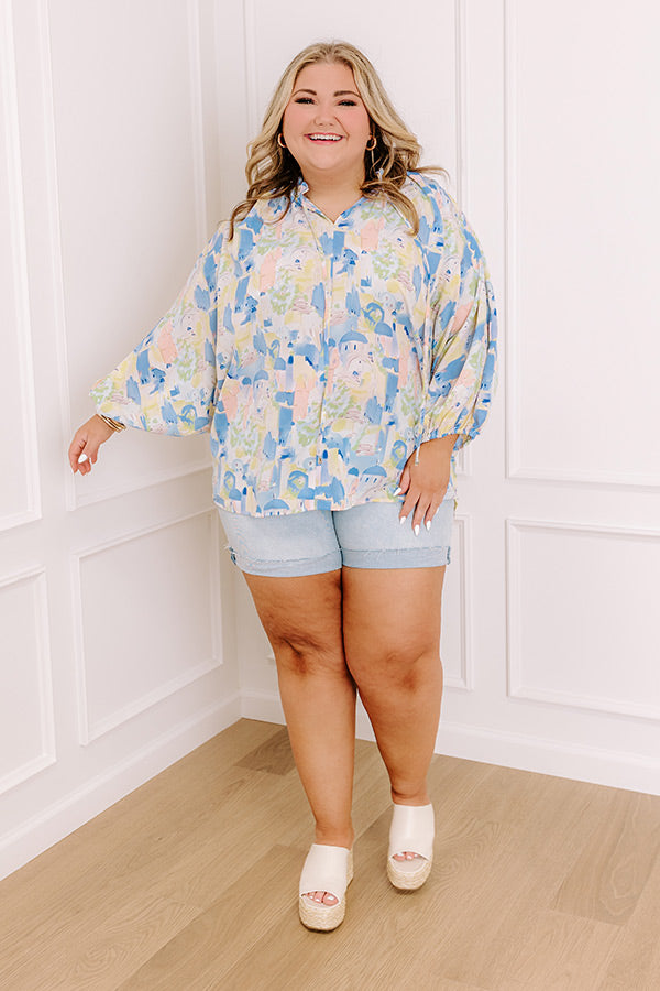 Cityscape Splendor Shift Top in Blue Curves Image - 3