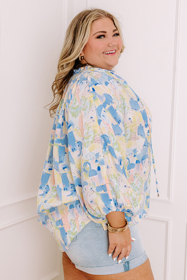 Cityscape Splendor Shift Top in Blue Curves Image - 4