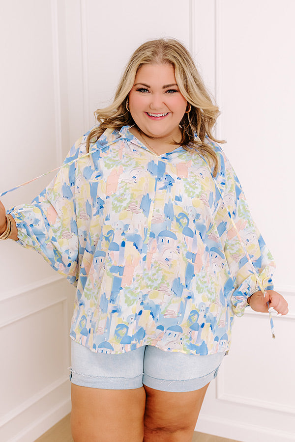 Cityscape Splendor Shift Top in Blue Curves Image - 1
