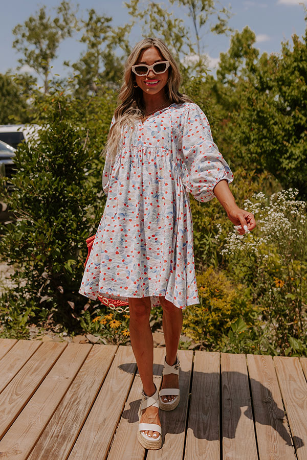 Tea Garden Babydoll Dress in Sky Blue Image - 2