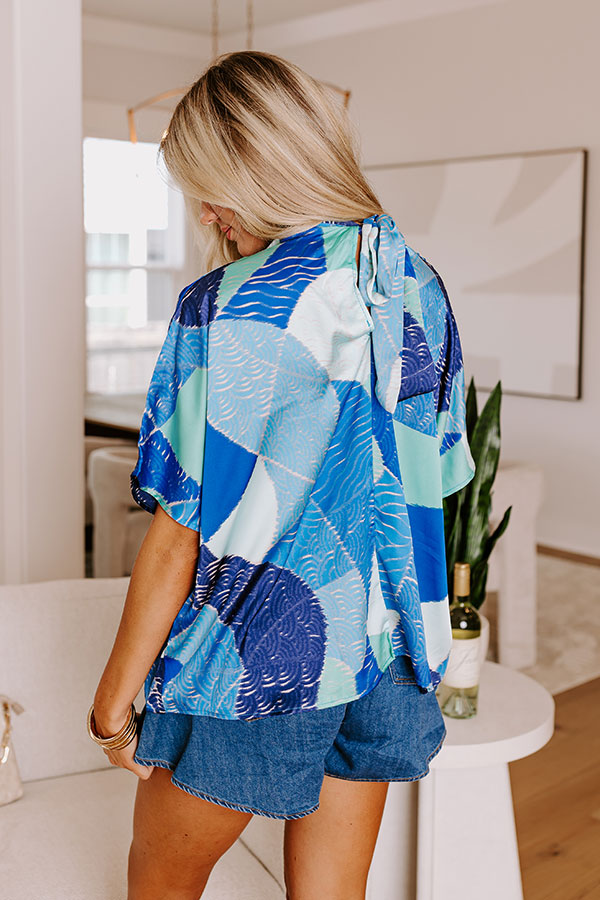 Date Night In Venice Shift Top in Royal Blue Image - 3