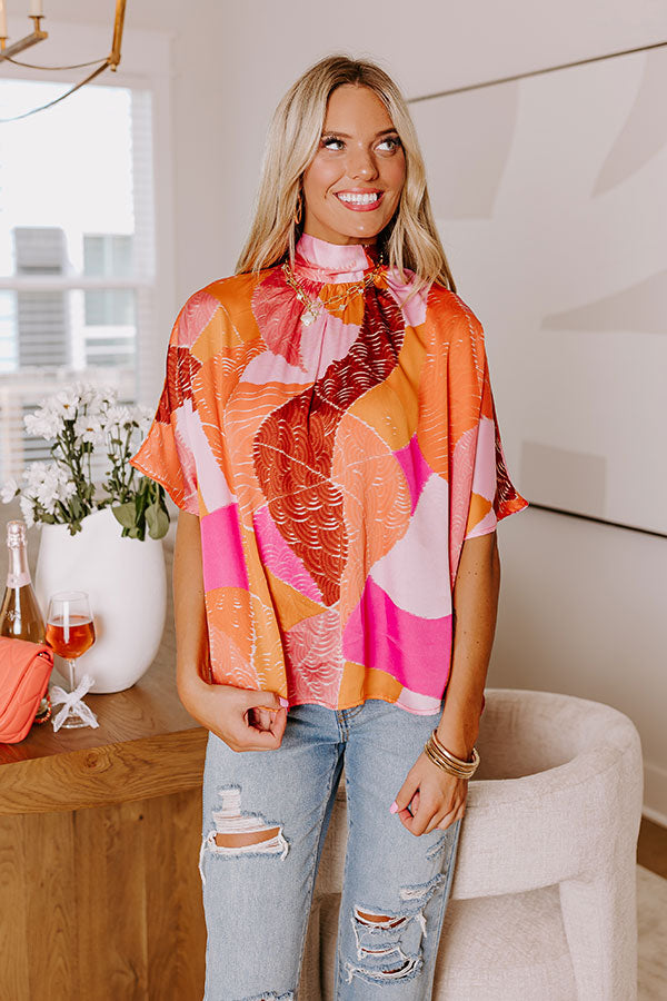 Date Night In Venice Shift Top in Orange Image - 3