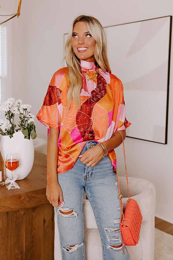 Date Night In Venice Shift Top in Orange Image - 1