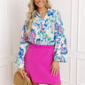 Cocktail Hour Floral Bodysuit in Blue Image - 1