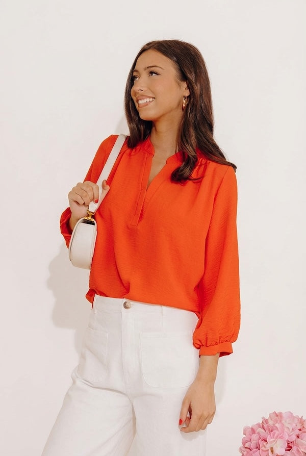 Casual Moment Shift Top in Tangerine Image - 3