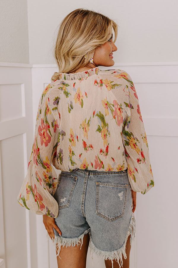 Cocktail Meetup Floral Bodysuit Image - 4