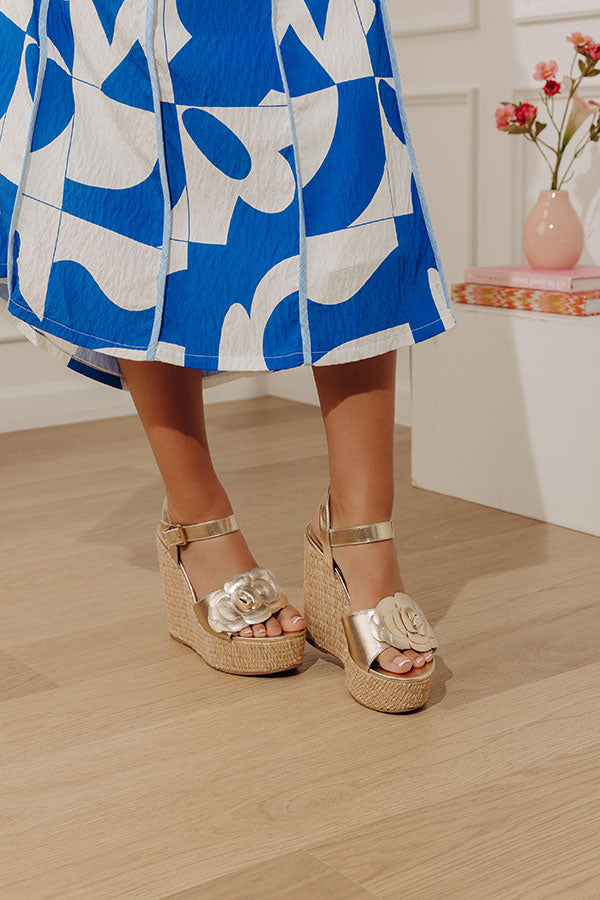 The Flora Metallic Wedge in Gold