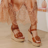 The Flora Faux Leather Wedge in Brown Image - 1