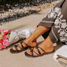 The Willa Faux Leather Sandal in Black Image - 1