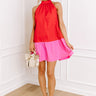 Springtime Cocktails Color Block Dress in Red Image - 1
