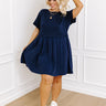 Simple Moment Mini Dress in Navy Curves Image - 1