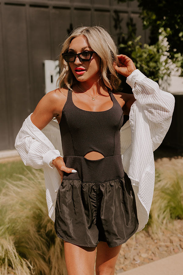 Pilates Please Romper in Black Image - 3