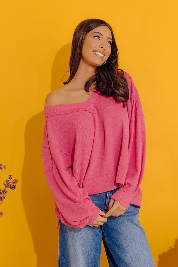 Springtime Sips Waffle Knit Top