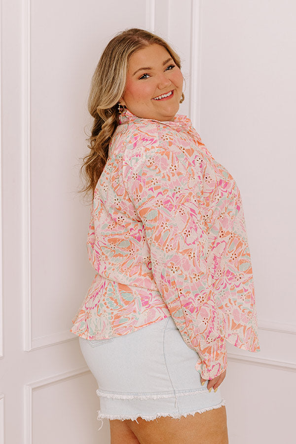 Summer Mirage Eyelet Button Up Curves Image - 3