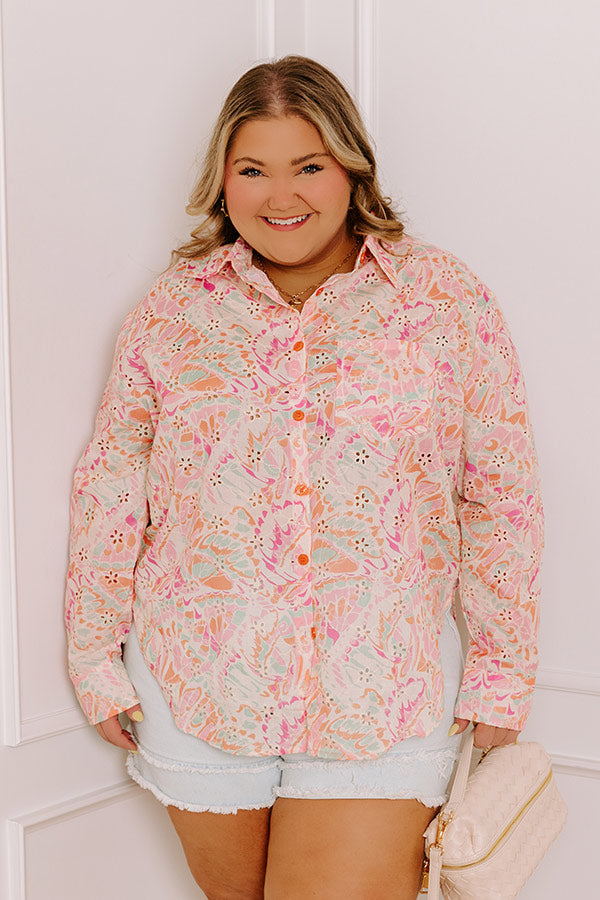 Summer Mirage Eyelet Button Up Curves Image - 2
