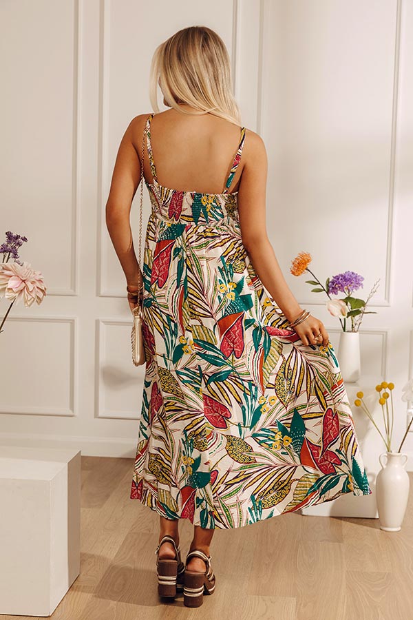 Tranquil Time Floral Midi Dress in Cream Image - 4