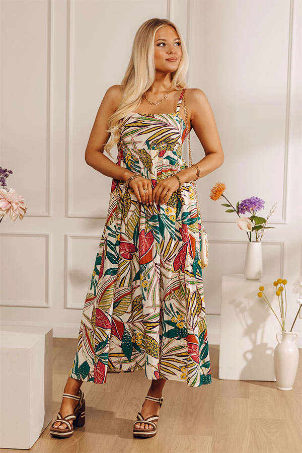 Tranquil Time Floral Midi Dress in Cream Image - 2