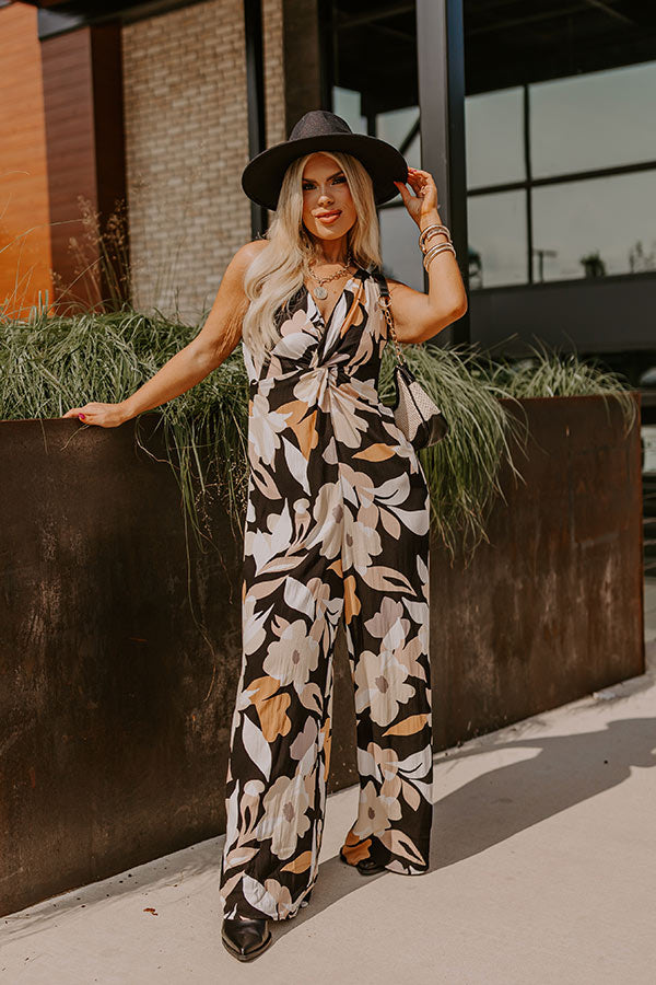 Sweetest Gesture Floral Jumpsuit in Black Curves Image - 1
