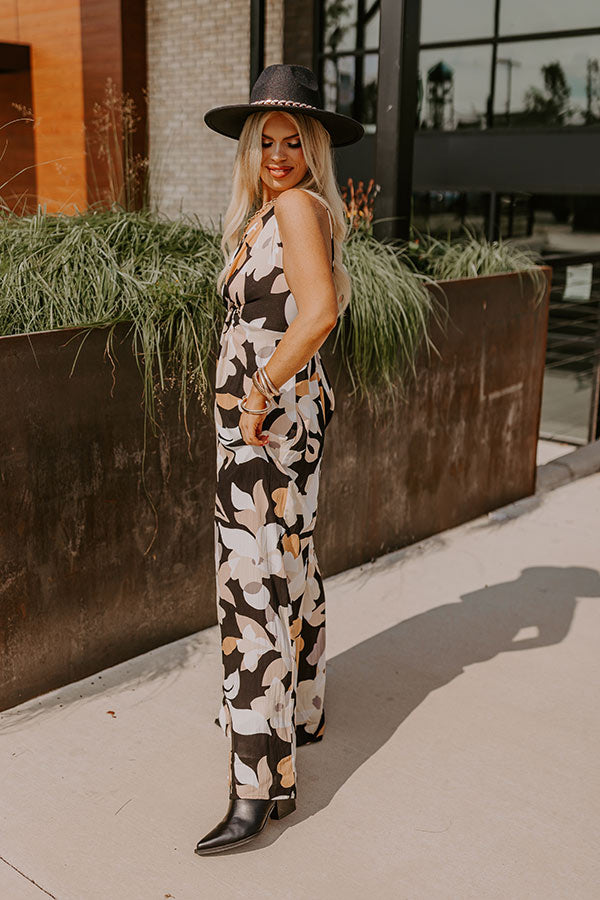 Sweetest Gesture Floral Jumpsuit in Black Curves Image - 4