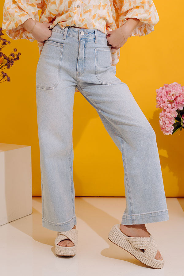 Just USA Donna High Waist Cargo Pants In Light Wash Image - 2
