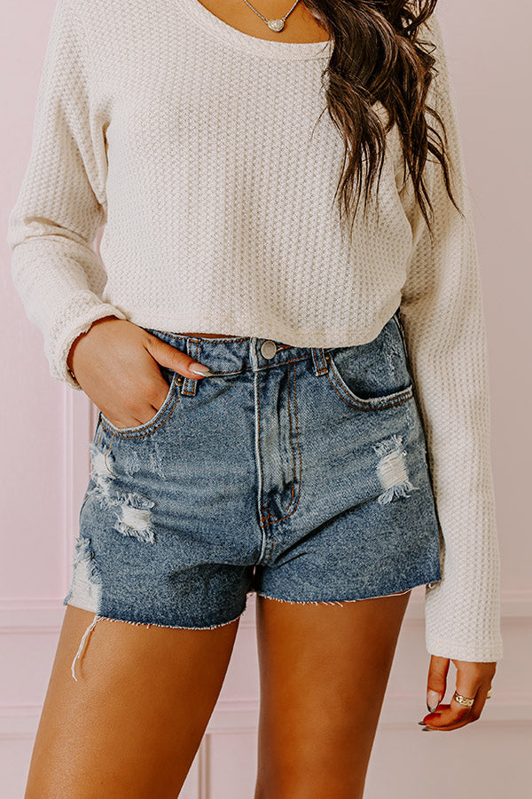 The Lily High Waist Distressed Shorts Image - 1