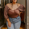 Flirtatious Outing Bodysuit In Hazelnut Curves Image - 1