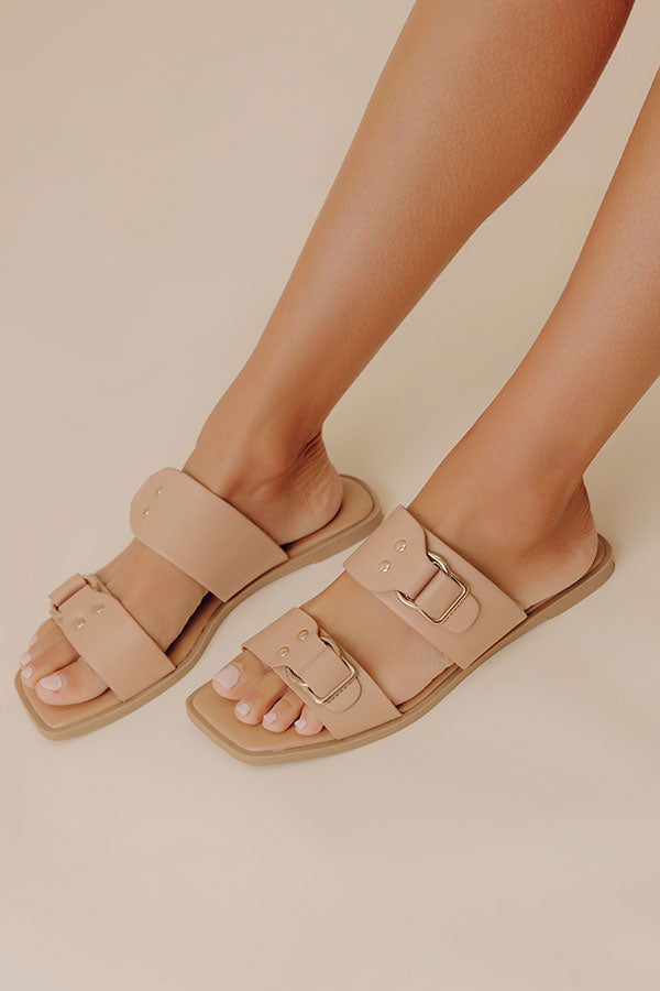 The Bella Faux Leather Sandal In Iced Latte Image - 1