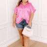 Horizon Light Satin Button Up In Fuchsia Curves Image - 1