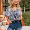 Horizon Light Satin Button Up In Navy Curves Image - 1