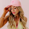 Coquette Crush Embroidered Trucker Hat In Pink Image - 1