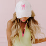 Coquette Crush Embroidered Trucker Hat In White Image - 1