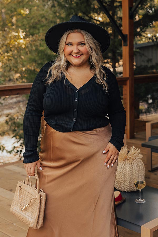Fresh Breeze Ribbed Cardigan In Black Curves Image - 2