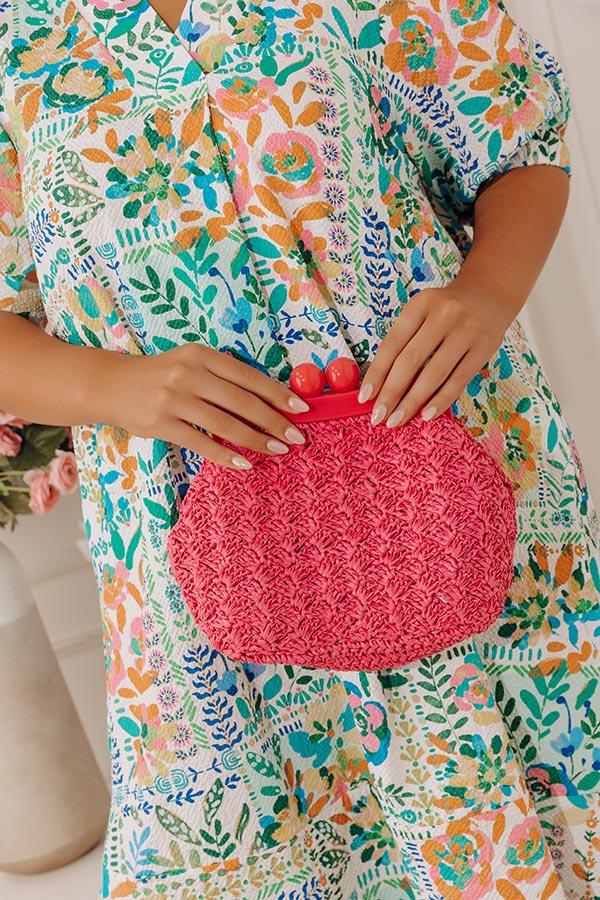 Naomi Woven Crossbody In Hot Pink
