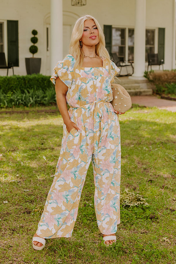 Catalina Island Floral Jumpsuit Curves Image - 1