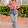 Ready To Go Mineral Wash Tee in Pink Curves Image - 1