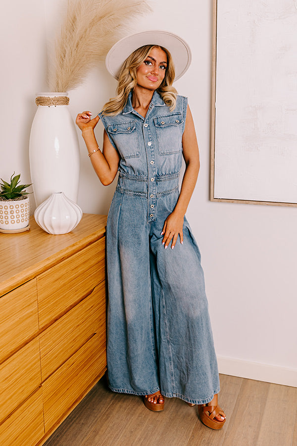 Central Park Stroll Denim Jumpsuit Image - 1