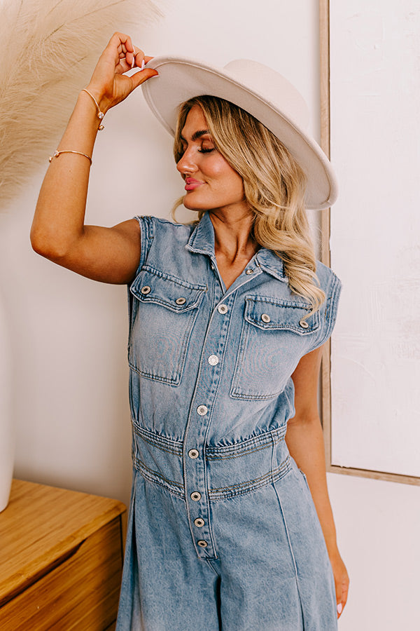 Central Park Stroll Denim Jumpsuit Image - 2