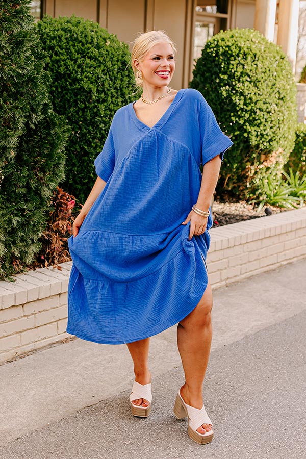 Keeping It Simple Midi in Royal Blue Curves Image - 2