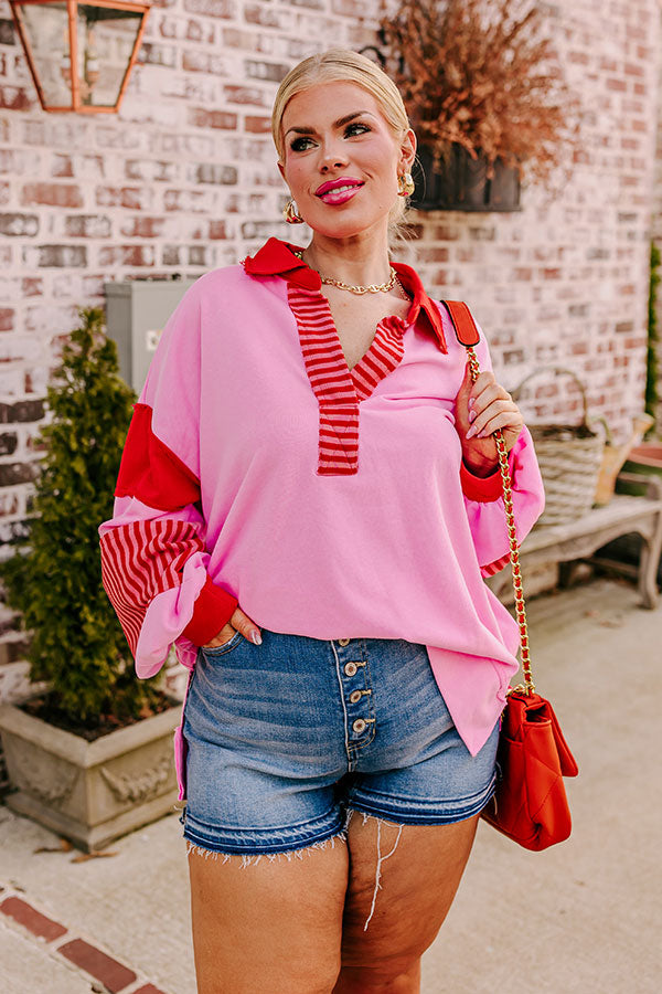 Holding Hands Sweatshirt in Pink Curves Image - 2