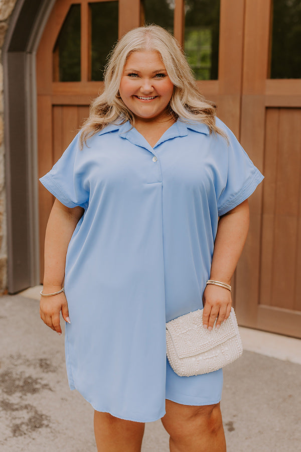 Effortless Radiance Shift Dress in Sky Blue Curves Image - 2