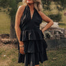 Writing Love Notes Ruffle Mini Dress in Black Image - 1