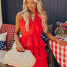 Writing Love Notes Ruffle Mini Dress in Red Image - 1