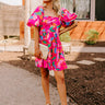 Cherished Charm Babydoll Mini Dress in Hot Pink Image - 1