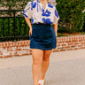 French Riviera Floral Shift Top in White Curves Image - 1