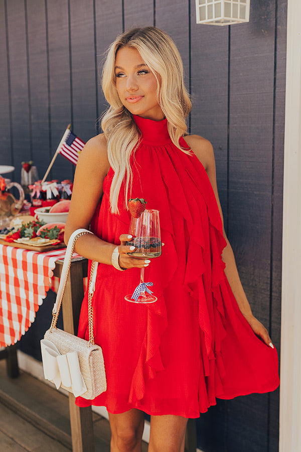 Salsa For Two Ruffle Mini Dress in Red