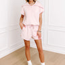 Casual Comfort High Waist Shorts in Light Pink Image - 1